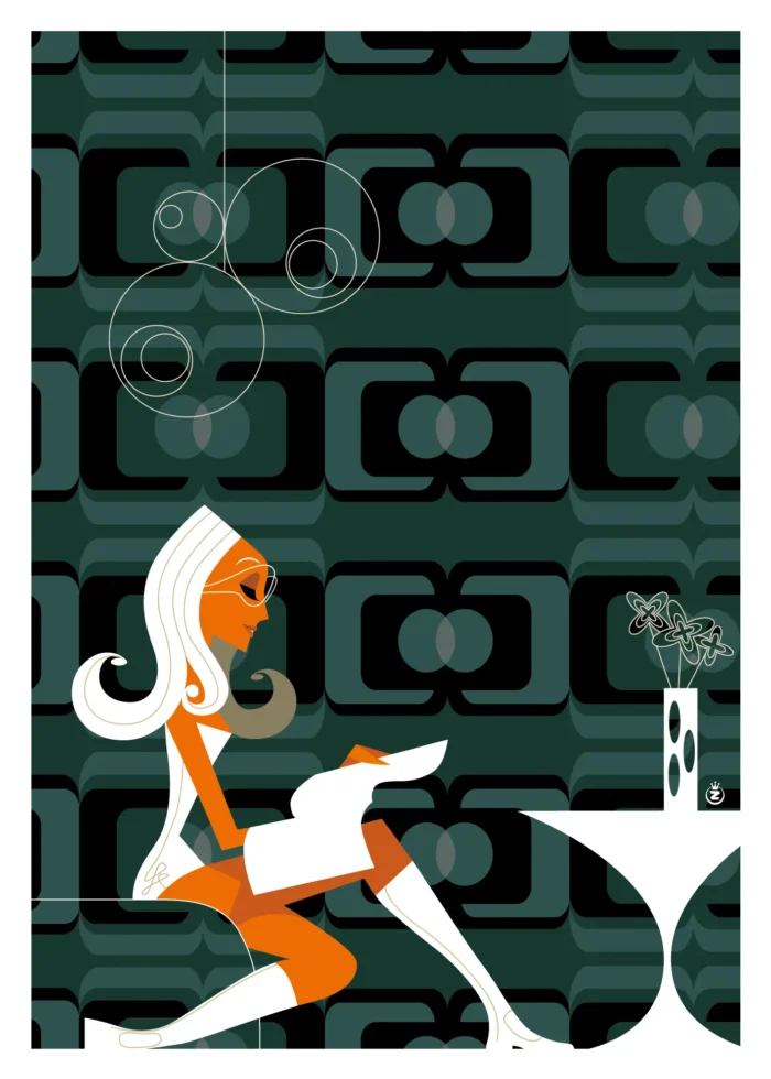 Affiche d'un intérieur au design abstrait par Monsieur Z