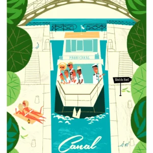 238-canal saint martin Paris, Affiche, Tirage Art, Digigraphie, Illustration, œuvre, Poster, Fine Art, Design. Monsieur Z