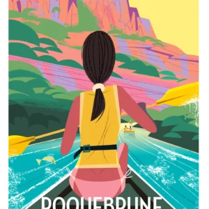 244-Roquebrune sur Argens Kayak, france, côte d'azur, Affiche, Tirage Art, Digigraphie, Illustration, œuvre, Poster, Fine Art, Design. Monsieur Z