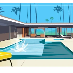 252-bigger splash, Neutra, Architecture, Affiche, Tirage Art, Digigraphie, Illustration, œuvre, Poster, Fine Art, Design. Monsieur Z