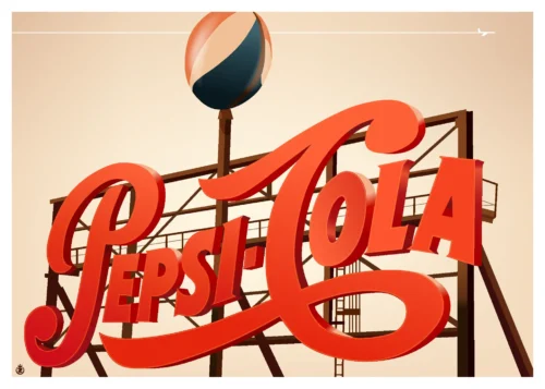 265-pepsi cola enseigne, Affiche, Tirage Art, Digigraphie, Illustration, œuvre, Poster, Fine Art, Design. Monsieur Z