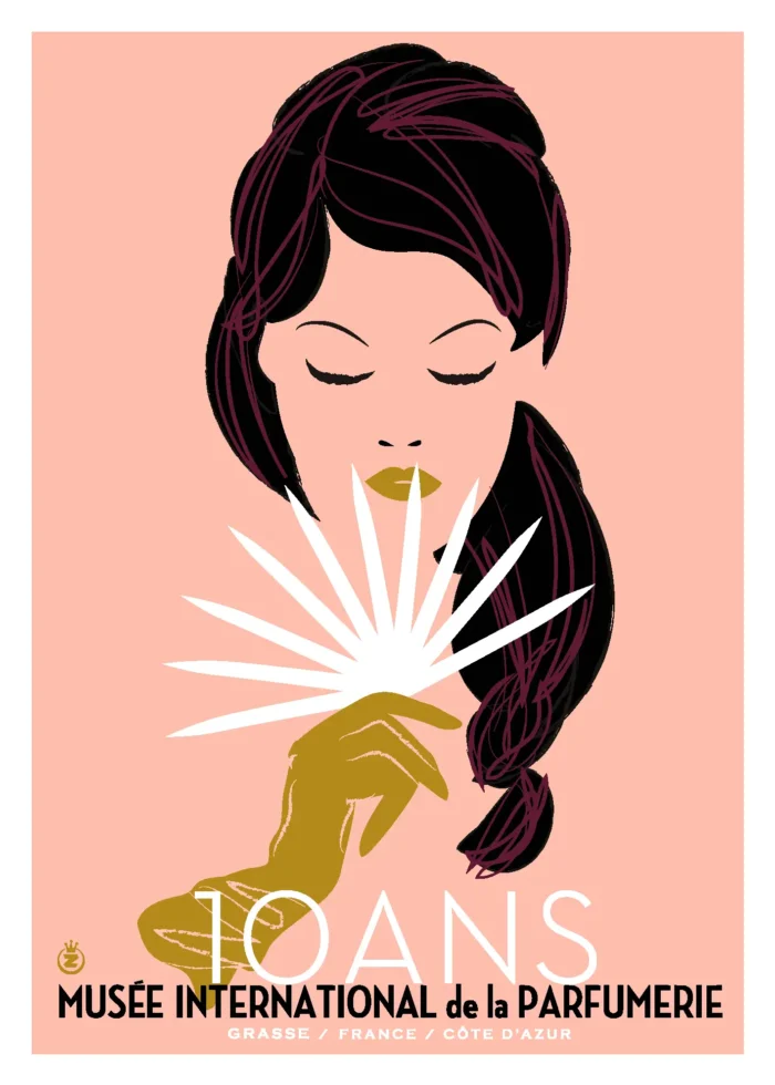 Affiche des 10 ans du Musée International de la Parfumerie de Grasse par Monsieur Z