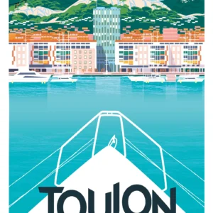 269-mairie La rade de Toulon port de plaisance le faron Affiche, Tirage Art, Digigraphie, Illustration, œuvre, Poster, Fine Art, Design. Monsieur Z