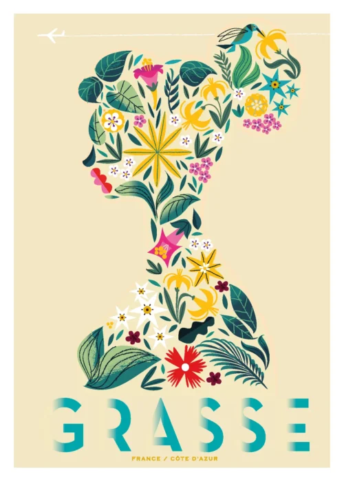 273-grasse tête fleur, parfum, Affiche, Tirage Art, Digigraphie, Illustration, œuvre, Poster, Fine Art, Design. Monsieur Z