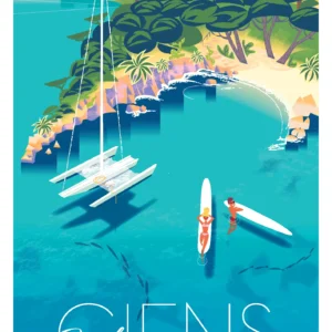 284-Presqu'ile de giens, Hyères, Provence, côte d'azur, france, Affiche, Tirage Art, Digigraphie, Illustration, œuvre, Poster, Fine Art, Design. Monsieur Z