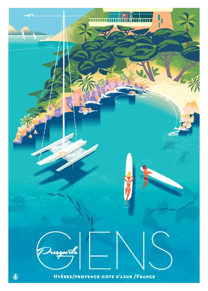 284-giens Monsieur Z Affiche d'un après-midi sur la presqu'île de Giens par Monsieur Z