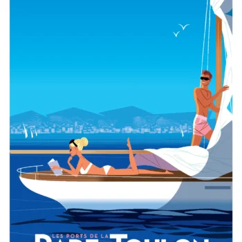 285-rade plein soleil les ports de la rade de toulon, Affiche, Tirage Art, Digigraphie, Illustration, œuvre, Poster, Fine Art, Design. Monsieur Z