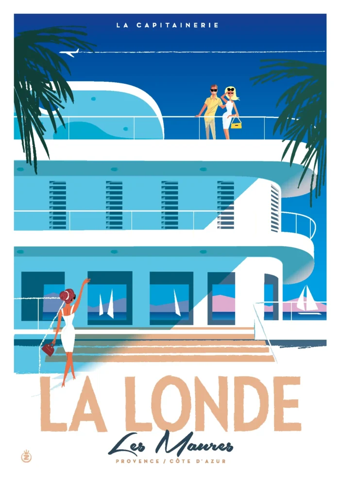 Affiche de la capitainerie du port de La Londe-les-Maures par Monsieur Z