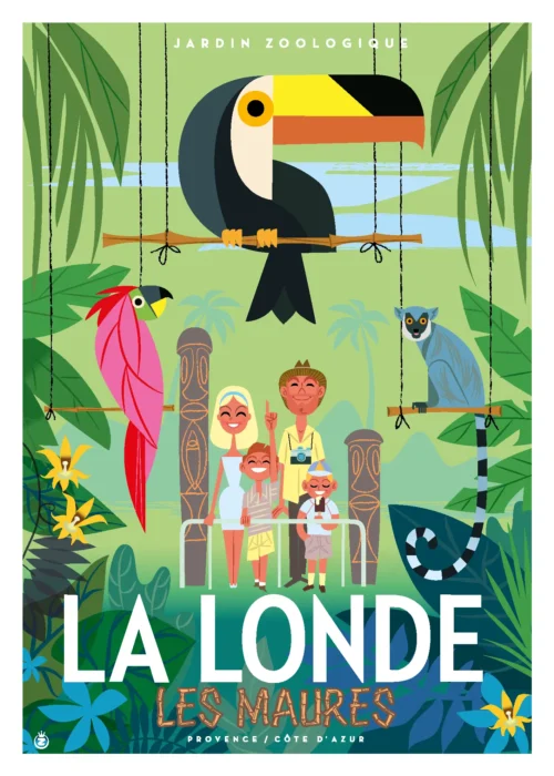 288-la londe les maures jardin zoologique Affiche, Tirage Art, Digigraphie, Illustration, œuvre, Poster, Fine Art, Design. Monsieur Z