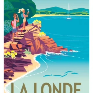 289-la londe les maures, le sentier du littoral, Affiche, Tirage Art, Digigraphie, Illustration, œuvre, Poster, Fine Art, Design. Monsieur Z