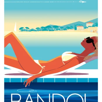 293-Bandol ile rousse, Provence, Affiche, Tirage Art, Digigraphie, Illustration, œuvre, Poster, Fine Art, Design. Monsieur Z