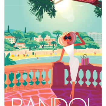 294-Bandol ombre pin Provence, Affiche, Tirage Art, Digigraphie, Illustration, œuvre, Poster, Fine Art, Design. Monsieur Z