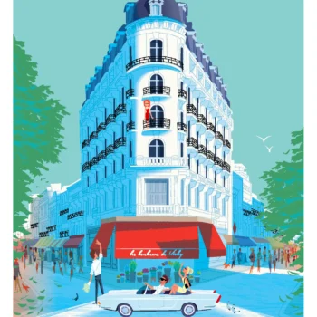 300-vichy arbres verts le dimanche, Affiche, Tirage Art, Digigraphie, Illustration, œuvre, Poster, Fine Art, Design. Monsieur Z