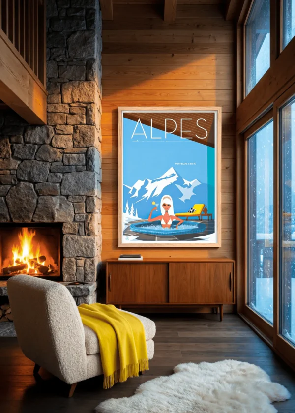 197-SIte Affiche Alpes Jaccuzi, Décoration Chalet moderne Monsieur Z, AAZ Galerie