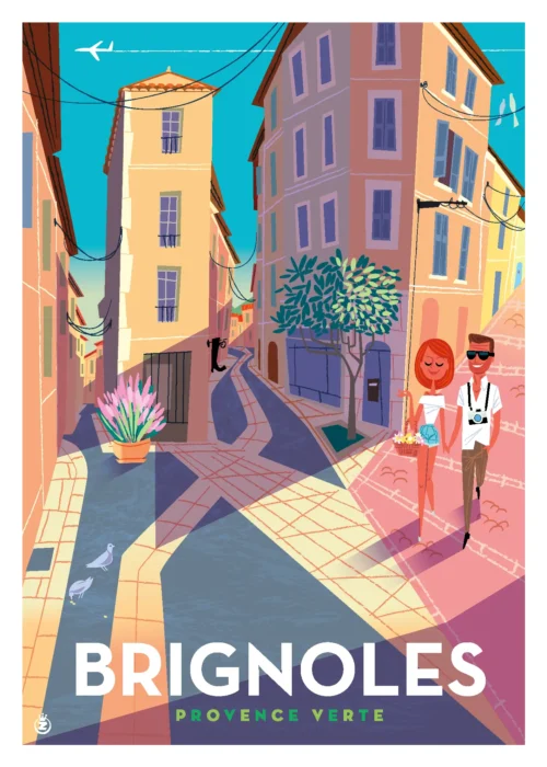 305-brignoles ruelles Affiche, Tirage Art, Digigraphie, Illustration, œuvre, Poster, Fine Art, Design. Monsieur Z