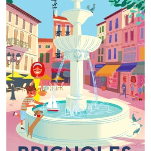306-brignoles fontaine Affiche, Tirage Art, Digigraphie, Illustration, œuvre, Poster, Fine Art, Design. Monsieur Z