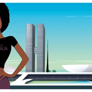 313-Brasilia Love, femme, Affiche, Tirage Art, Digigraphie, Illustration, œuvre, Poster, Fine Art, Design. Monsieur Z