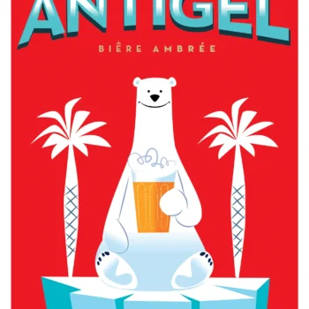 320-Bière Antigel, Des iles d'or Affiche, Tirage Art, Digigraphie, Illustration, œuvre, Poster, Fine Art, Design. Monsieur Z