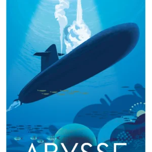 329-Abysse, Sous Marin Affiche, Tirage Art, Digigraphie, Illustration, œuvre, Poster, Fine Art, Design. Monsieur Z