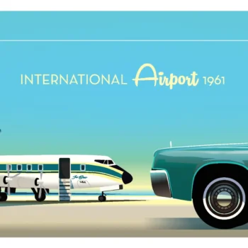 335-international Airport, Aéroport international Affiche, Tirage Art, Digigraphie, Illustration, œuvre, Poster, Fine Art, Design. Monsieur Z