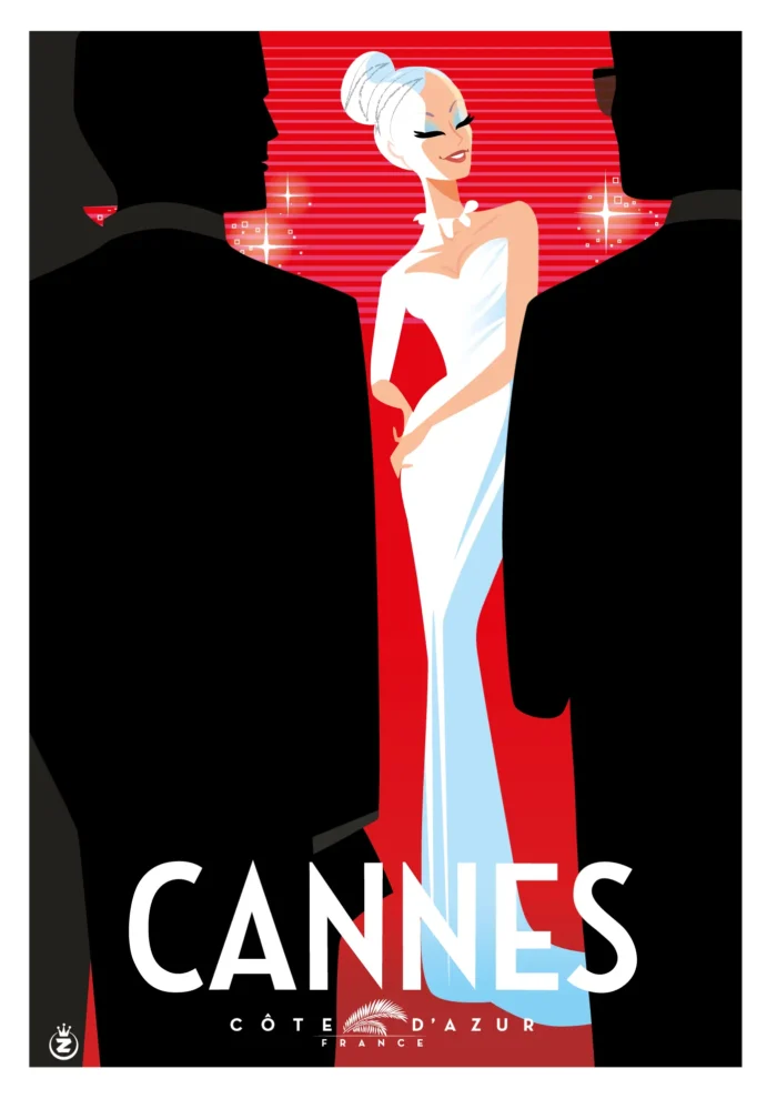 Affiche d'une silhouette sur la montée des marches du Festival de Cannes par Monsieur Z
