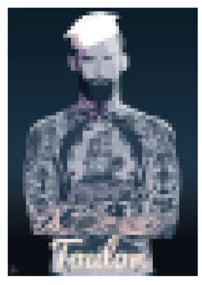 Affiche du marin tatoué revisité en pixel art par Monsieur Z