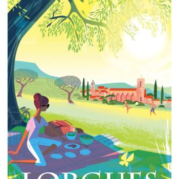 343-lorgues picnic, Terre de Provence, Affiche, Tirage Art, Digigraphie, Illustration, œuvre, Poster, Fine Art, Design. Monsieur Z