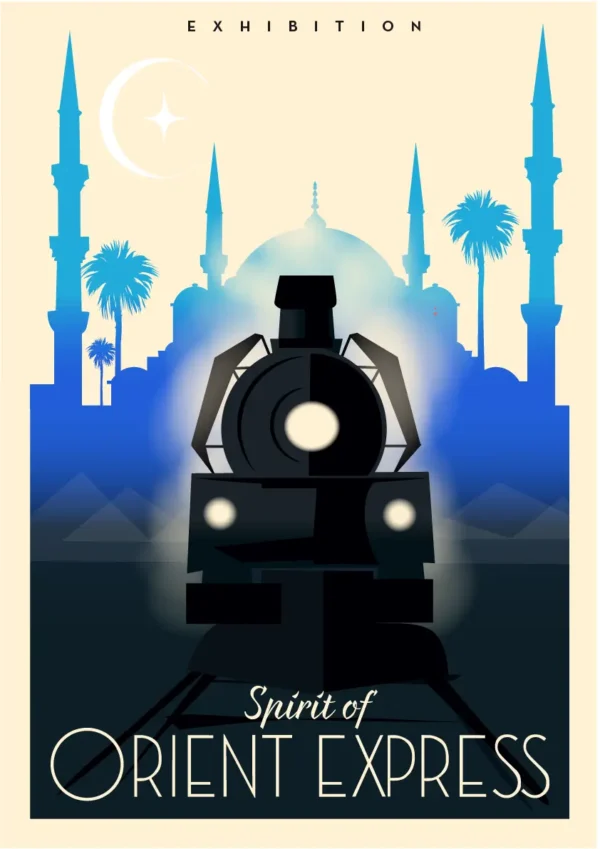 363- Exhibition orient Express train, voyage, Affiche, Tirage Art, Digigraphie, Illustration, œuvre, Poster, Fine Art, Design. Monsieur Z