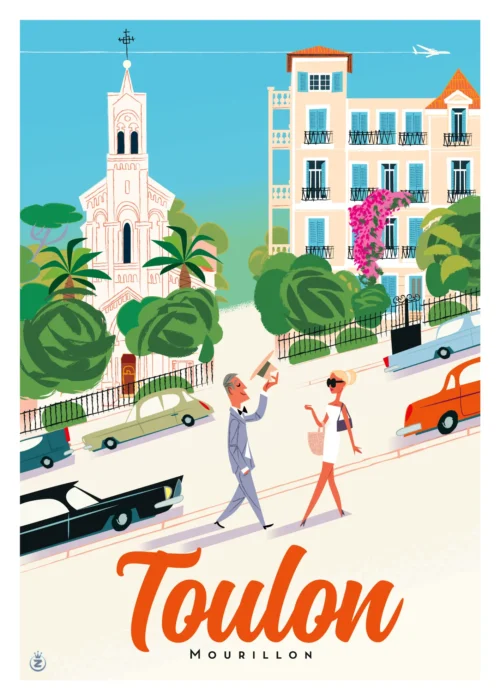371-toulon saint flavien bleu Affiche, Tirage Art, Digigraphie, Illustration, œuvre, Poster, Fine Art, Design. Monsieur Z