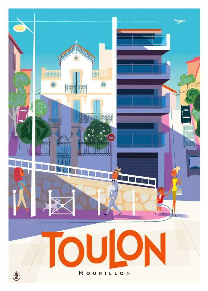 Affiche d'une ballade boulevard Frédéric Mistral au Mourillon à Toulon par Monsieur Z