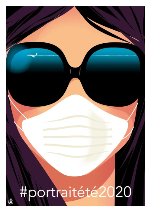 374-portrait d'été mask, Affiche, Tirage Art, Digigraphie, Illustration, œuvre, Poster, Fine Art, Design. Monsieur Z