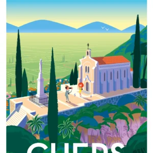 379-Cuers Pote des Maures, Affiche, Tirage Art, Digigraphie, Illustration, œuvre, Poster, Fine Art, Design. Monsieur Z