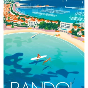 383-Bandol extase Côte d'azur, Provence, Affiche, Tirage Art, Digigraphie, Illustration, œuvre, Poster, Fine Art, Design. Monsieur Z