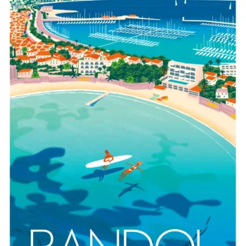 383-Bandol extase Côte d'azur, Provence, Affiche, Tirage Art, Digigraphie, Illustration, œuvre, Poster, Fine Art, Design. Monsieur Z
