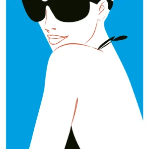 384-fille bleu azur, Affiche, Tirage Art, Digigraphie, Illustration, œuvre, Poster, Fine Art, Design. Monsieur Z