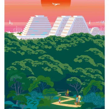 394-grande motte foret Monsieur Z, France méditerranée, Affiche, Tirage Art, Digigraphie, Illustration, œuvre, Poster, Fine Art, Design. Monsieur Z
