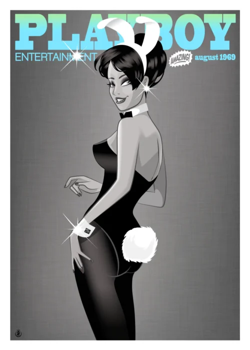 398-bunny bleu Play Boy Entertainement, Affiche, Tirage Art, Digigraphie, Illustration, œuvre, Poster, Fine Art, Design. Monsieur Z