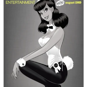 399-bunny assise Play Boy, Entertainment, Affiche, Tirage Art, Digigraphie, Illustration, œuvre, Poster, Fine Art, Design. Monsieur Z
