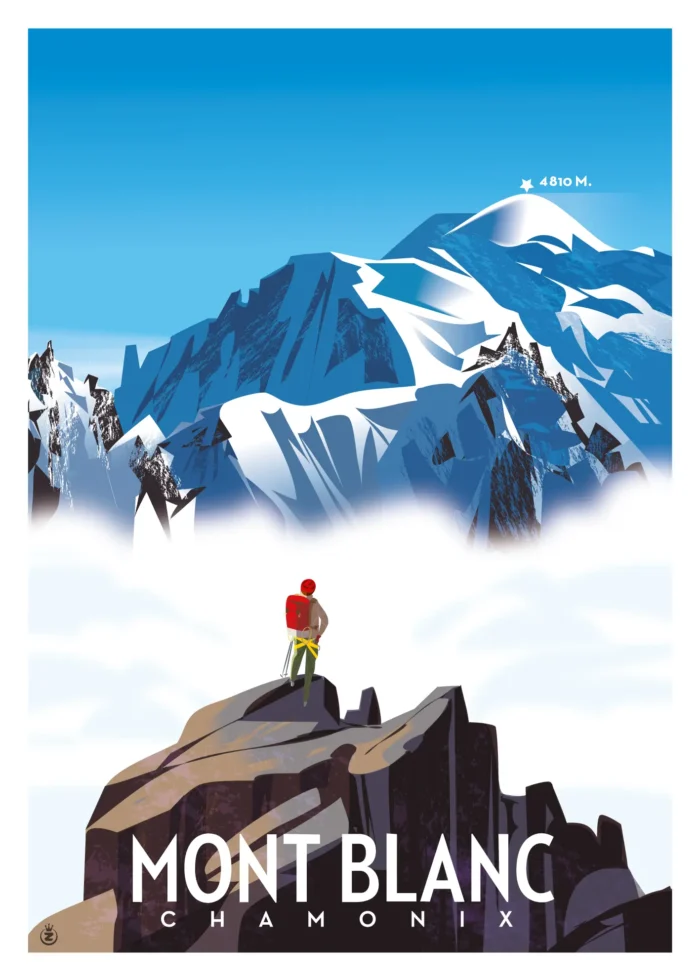 411-massif du Mont blanc Monsieur Z 411-massif du Mont blanc, Chamonix, 4810m, Affiche, Tirage Art, Digigraphie, Illustration, œuvre, Poster, Fine Art, Design. Monsieur Z