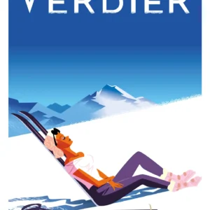 412-verbier sun, au soleil, Suisse, Affiche, Tirage Art, Digigraphie, Illustration, œuvre, Poster, Fine Art, Design. Monsieur Z