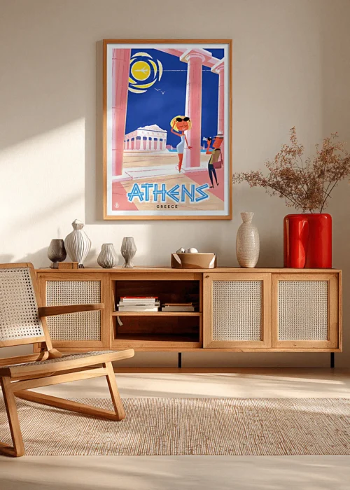 Affiche athène Monsieur Z, Affiche Grèce, affiche greek AAZ Galerie