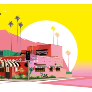 416-cafe formos miami, Affiche, Tirage Art, Digigraphie, Illustration, œuvre, Poster, Fine Art, Design. Monsieur Z
