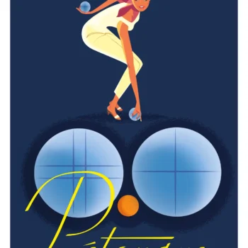 435-Pétanque De Marseille à Menton, boules, jeux, Affiche, Tirage Art, Digigraphie, Illustration, œuvre, Poster, Fine Art, Design. Monsieur Z