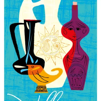 437-Vallauris, céramique, poterie, pots, vases, Côte d'azur, Affiche, Tirage Art, Digigraphie, Illustration, œuvre, Poster, Fine Art, Design. Monsieur Z