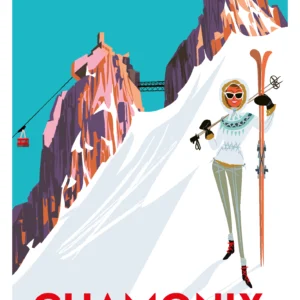 324-Chamonix L'aiguille Du midi Affiche, Tirage Art, Digigraphie, Illustration, œuvre, Poster, Fine Art, Design. Monsieur Z