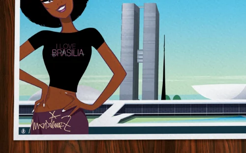 Affiche Brasila Signée Monsieur Z, Tirage d'art,