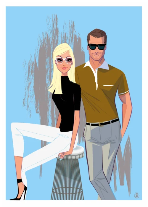 016-couple Ame. Affiche, Tirage Art, Digigraphie, Illustration, œuvre, Poster, Fine Art. Monsieur Z