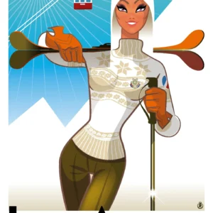 316-Alpes Esf. Affiche, Tirage Art, Digigraphie, Illustration, œuvre, Poster, Fine Art. Monsieur Z