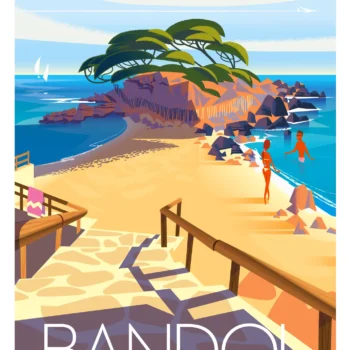 382-bandol plage capelan. Affiche, Tirage Art, Digigraphie, Illustration, œuvre, Poster, Fine Art. Monsieur Z