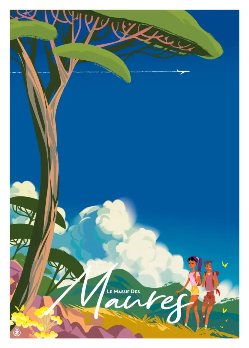 463-massif des maures, Ballade, randonnée, Affiche, Tirage Art, Digigraphie, Illustration, œuvre, Poster, Fine Art, Design. Monsieur Z